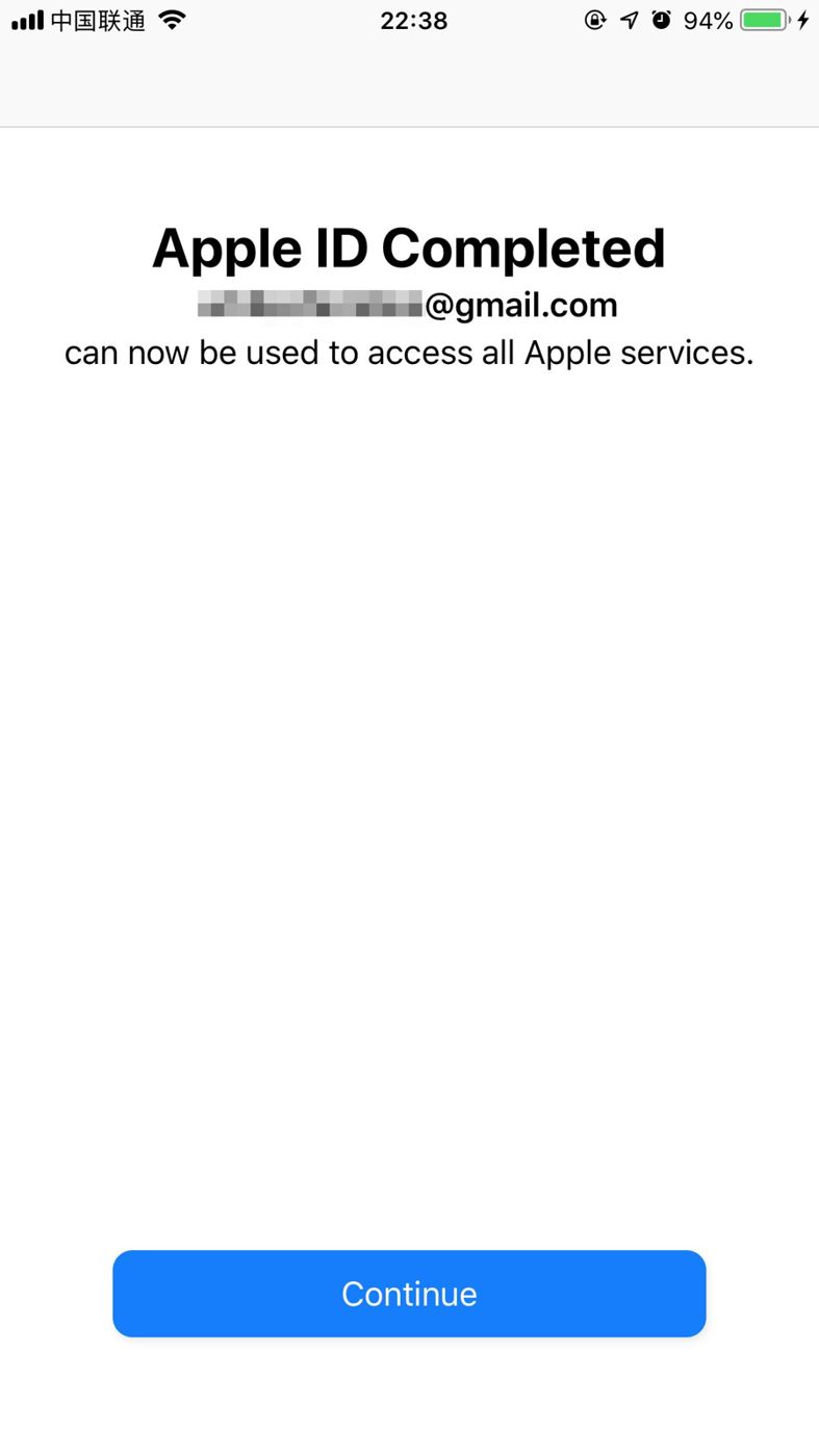 Illustration of completed Apple Account verification
